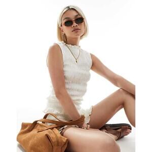 asos mock neck cream tank